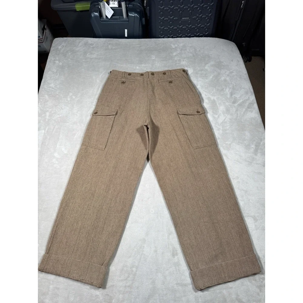 Vintage Polo Ralph Lauren Cargo Pants Military Paratrooper Mens 34x33 Button Fy